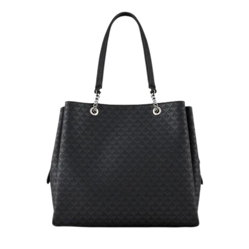 Borsa Shopper con logo serigrafato all over Nero EMPORIO ARMANI- Francavilla Moda